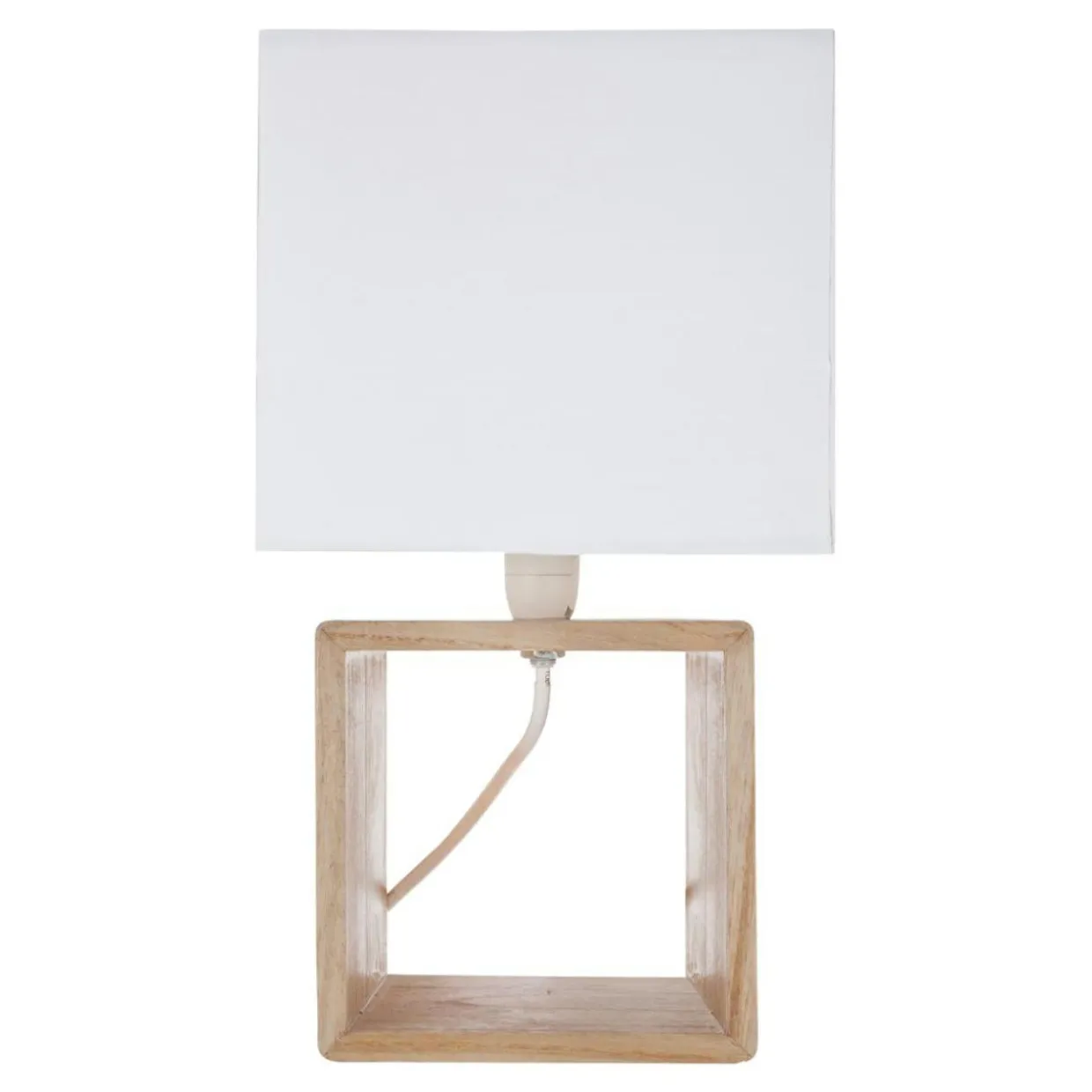 Lampe à poser en bois (H32 cm) Kara Blanche