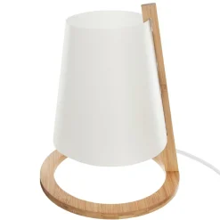 Lampe à poser en bois (H26 cm) Roni Blanche