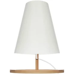 Lampe à poser en bois (H26 cm) Roni Blanche