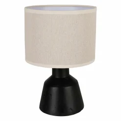 Lampe à poser en ciment (H29 cm) Portland Noir et beige