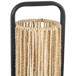 Lampe à poser en Corde et Métal (H37 cm) Tanzanie Noir et beige