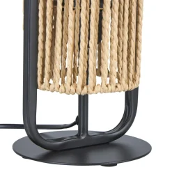 Lampe à poser en Corde et Métal (H37 cm) Tanzanie Noir et beige