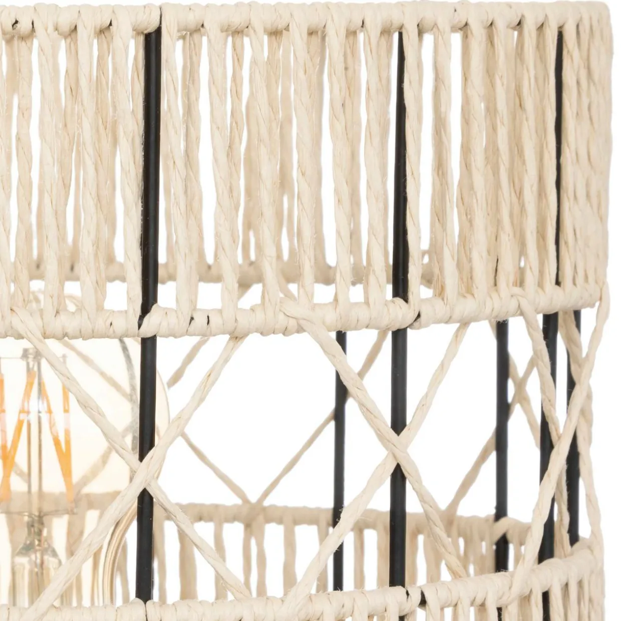 Lampe à poser en corde (H47 cm) Cosy Beige