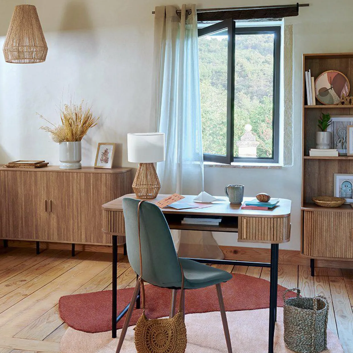 Lampe à poser en cordes (H40 cm) Lila Naturelle