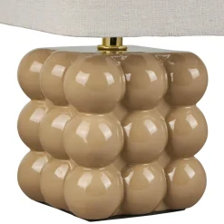Lampe à poser en céramique (H27 cm) Pompon Beige