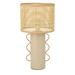 Lampe à poser en métal et bambou (H35 cm) Amphore Beige