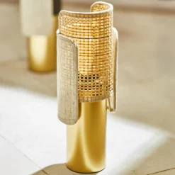 Lampe à poser en métal (H28 cm) Luma Beige et doré