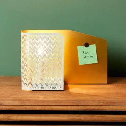 Lampe à poser en métal (L25 x H16 cm) Aladin Dorée et blanche