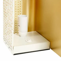 Lampe à poser en métal (L25 x H16 cm) Aladin Dorée et blanche