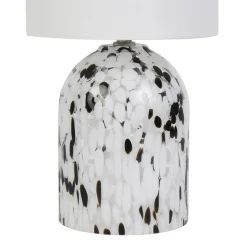 Lampe à poser en Verre et Lin (H31 cm) Pepper Noire