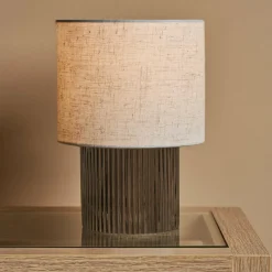 Lampe à poser en verre (H22 cm) Delia Noir