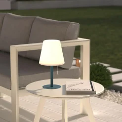 Lampe à poser extérieur LED métal (H30,5 cm) Zack Bleu canard