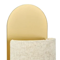 Lampe à poser métal et lin (H27 cm) Ornella Or