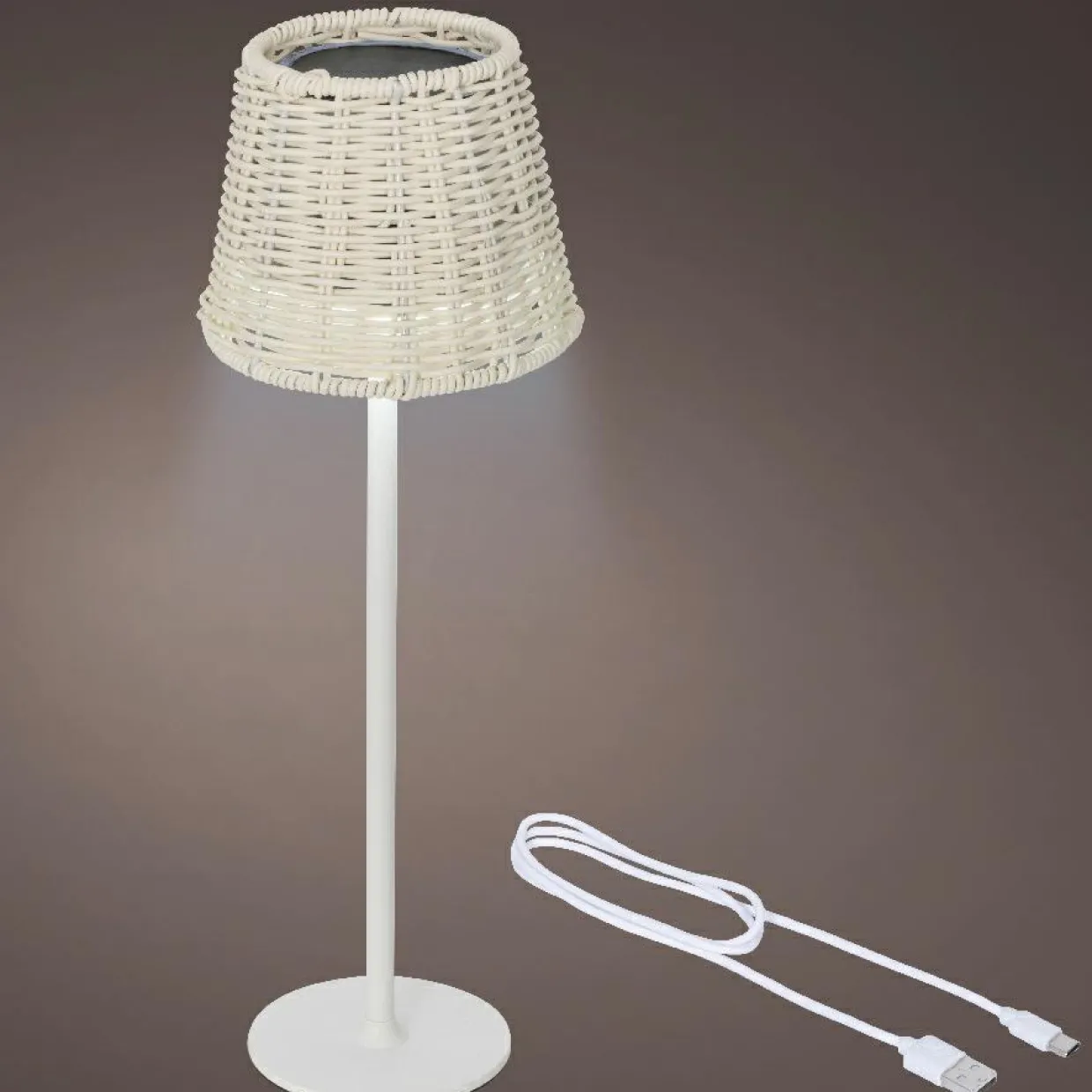 Lampe de table extérieure solaire LED (H38 cm) Marylebone Blanc