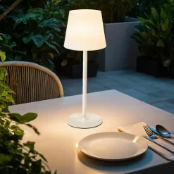Lampe de table sans fil rechargeable USB LED (H40 cm) Manhattan Blanc