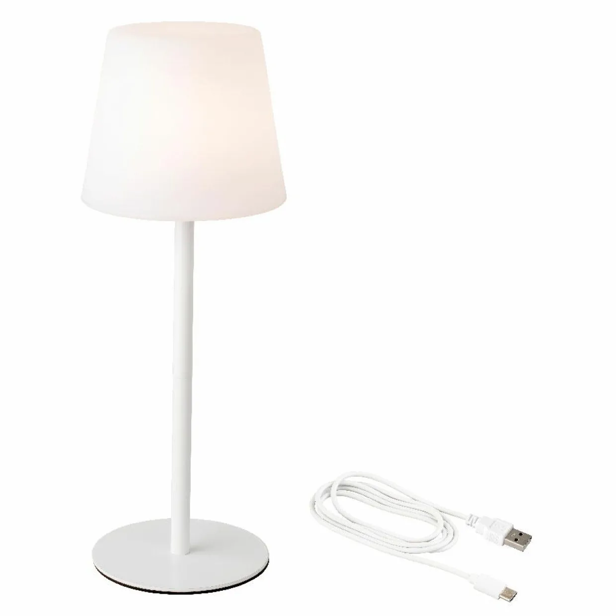 Lampe de table sans fil rechargeable USB LED (H40 cm) Manhattan Blanc