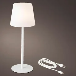 Lampe de table sans fil rechargeable USB LED (H40 cm) Manhattan Blanc