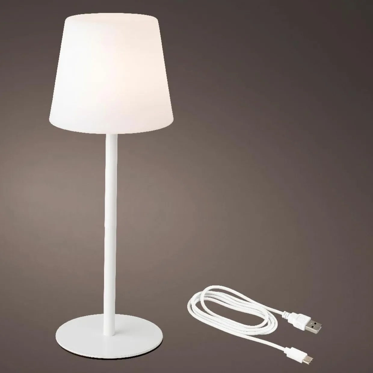 Lampe de table sans fil rechargeable USB LED (H40 cm) Manhattan Blanc