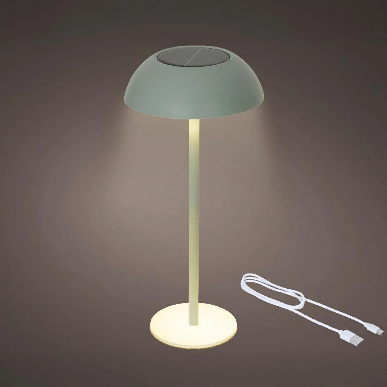 Lampe de table solaire 100 lumens (H33 cm) Malibu Vert menthe