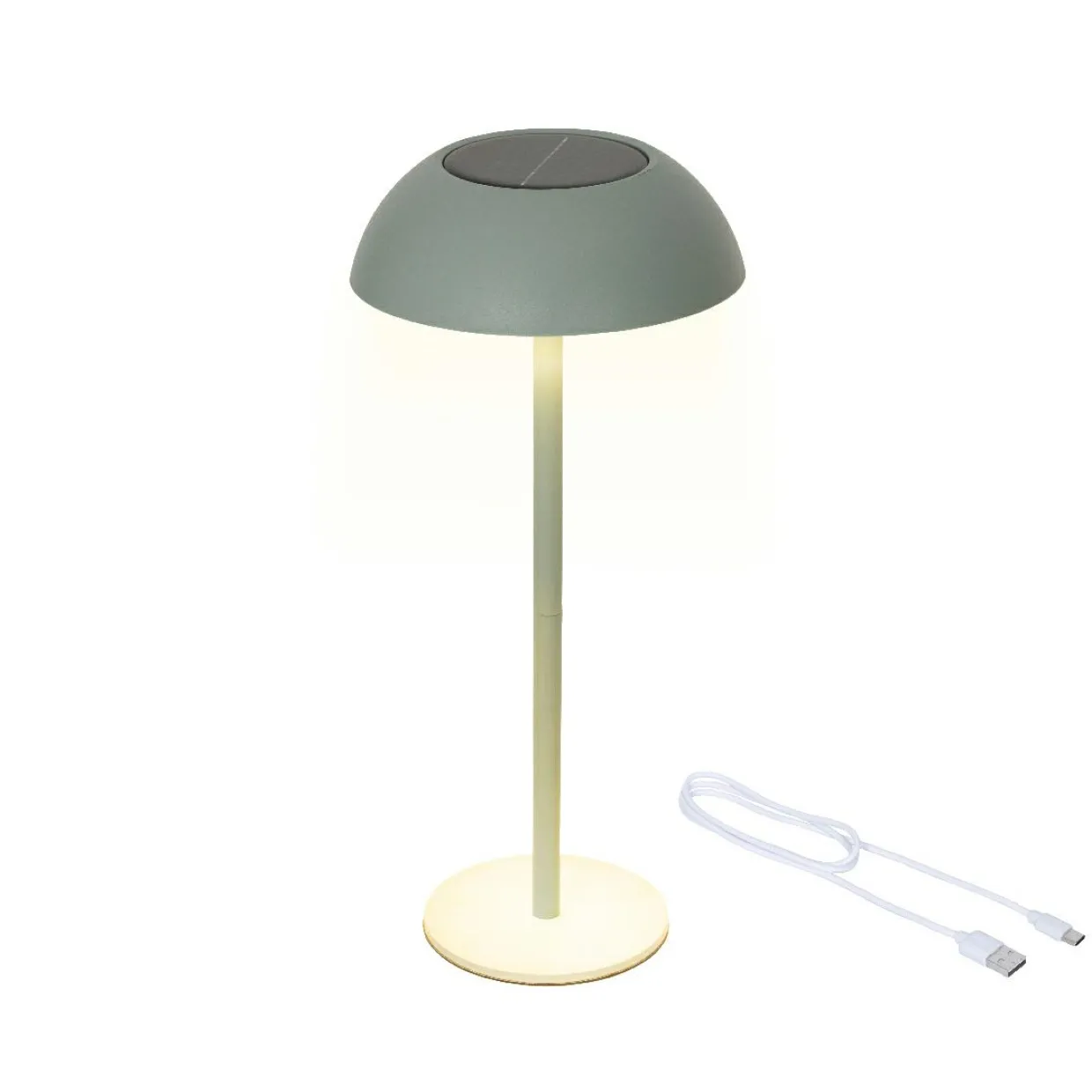 Lampe de table solaire 100 lumens (H33 cm) Malibu Vert menthe