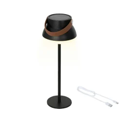 Lampe de table solaire 100 lumens (H36 cm) Tokyo Noir