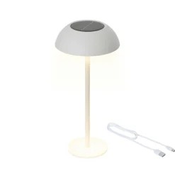 Lampe de table solaire 100 lumens (H33 cm) Malibu Blanc