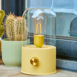 Lampe tempête sans fil rechargeable USB (H20 cm) Jaune