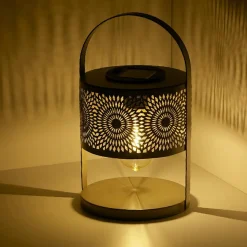 Lanterne solaire de table (H22,5 cm) à LED Noir