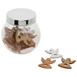 Lot de 24 anges ajourés en bois à parsemer