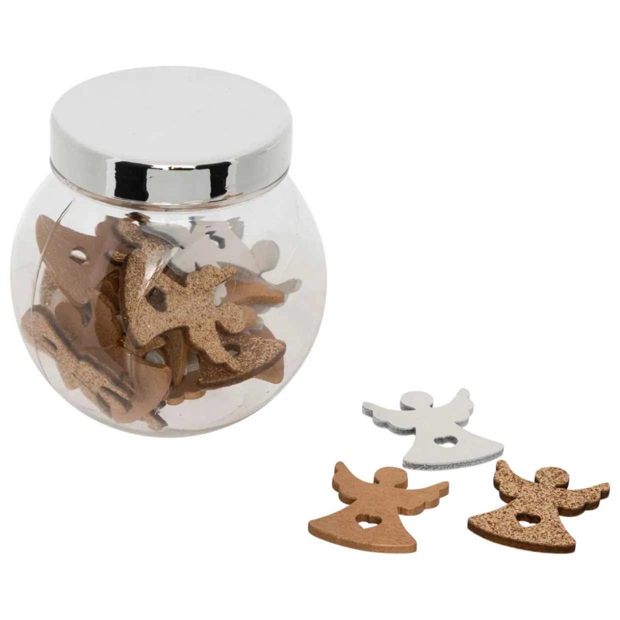 Lot de 24 anges ajourés en bois à parsemer