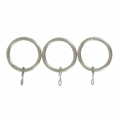 Lot de 8 anneaux tringle rideau (D20 mm) Jim Argent mat