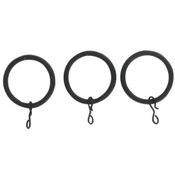 Lot de 8 anneaux tringle rideau (D20 mm) Jim Noir mat