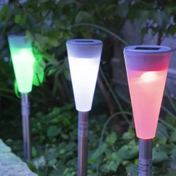 Lot de 10 bornes de jardin solaires (H26 cm) Marly Multicolore