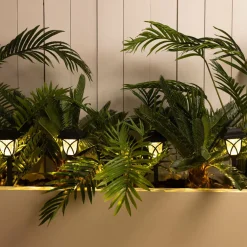 Lot de 4 bornes de jardin solaire LED (H33 cm) Botany Noir