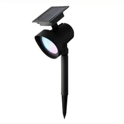 Lot de 2 bornes de jardin solaire 25 lumens (H31 cm) Spots Blanc chaud et multicolore