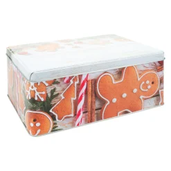 Lot de 3 boîtes de rangement en métal rectangulaires Les Pains d'épices