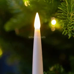 Lot de 10 bougies à piles (H15 cm) Crystal Blanc chaud