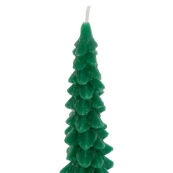 Lot de 2 bougies bâton en cire (H25 cm) Sapin Vert