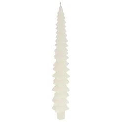Lot de 2 bougies bâton en cire (H25 cm) Sapin Blanc