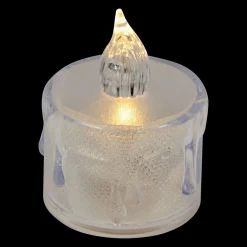 Lot de 4 bougies LED Chauffe-plat Transparentes et pailletées