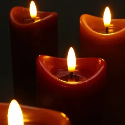 Lot de 3 bougies LED (H10 cm) Vouy Rouge