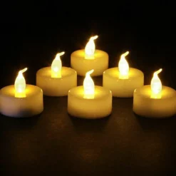 Lot de 6 Bougies LED vacillantes Chauffe-plat Blanc chaud