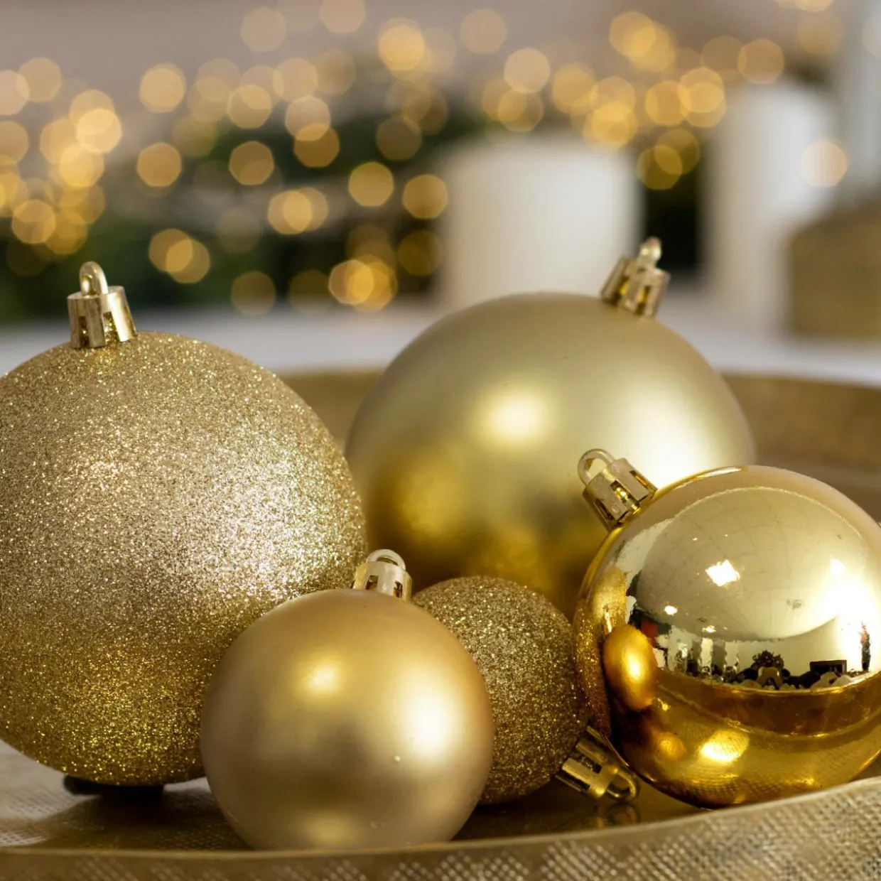 Lot de 20 boules de Noël assorties New Alpine Or