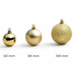 Lot de 20 boules de Noël assorties New Alpine Or