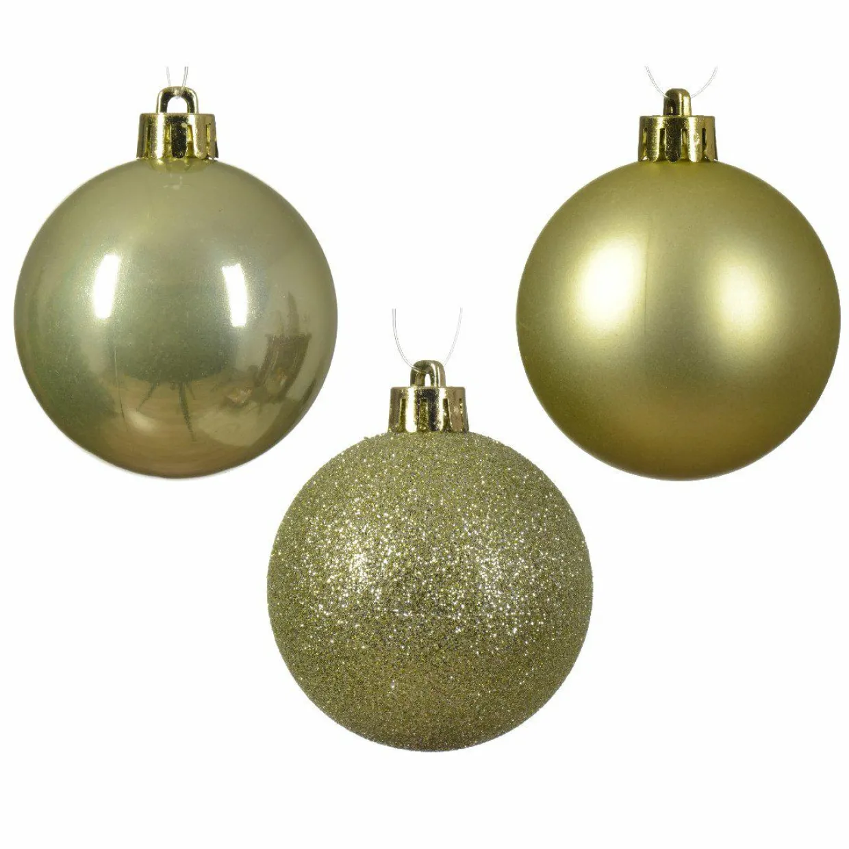 Lot de 30 boules de Noël Alpine assorties Pistache