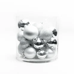 Lot de 30 boules de Noël assorties New Alpine Argent