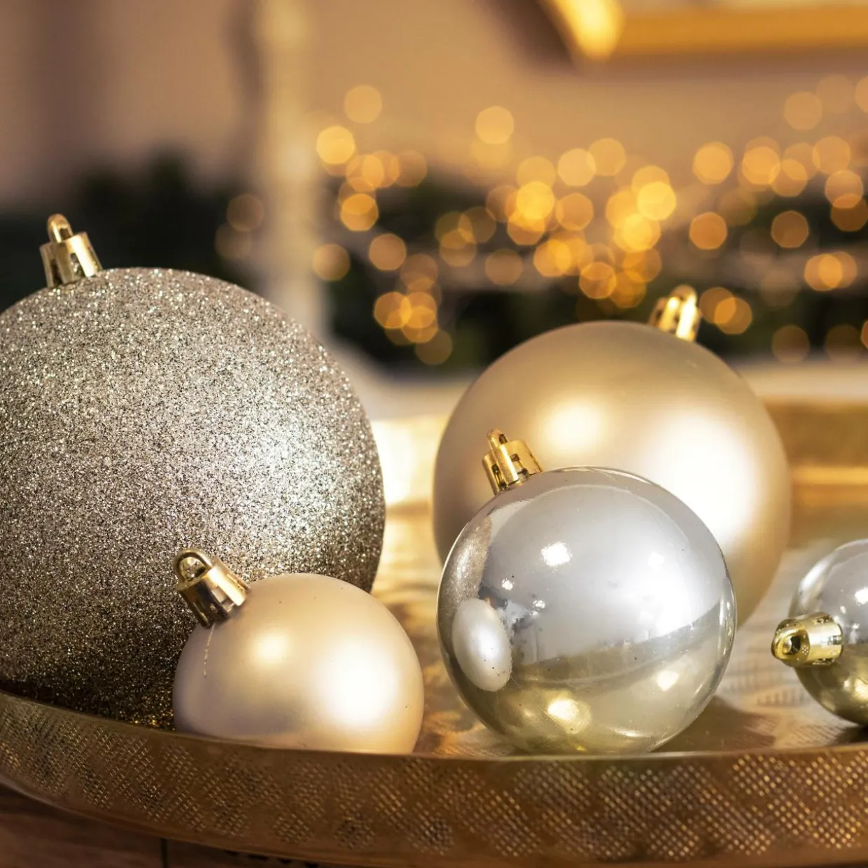 Lot de 30 boules de Noël assorties New Alpine Perle