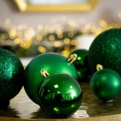 Lot de 30 boules de Noël assorties New Alpine Vert sapin