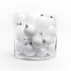 Lot de 30 boules de Noël assorties New Alpine Blanc