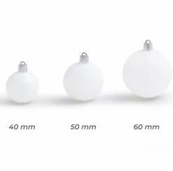 Lot de 30 boules de Noël assorties New Alpine Blanc